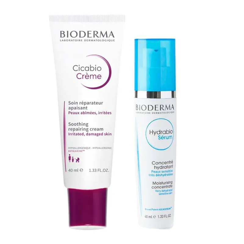 Bioderma Cicabio + Hydrabio Kit - Hidratante Facial + Sérum Concentrado - Kit